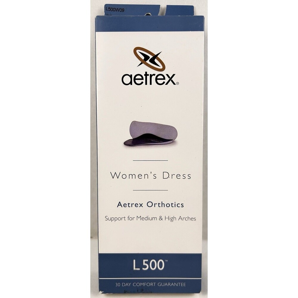Aetrex Foot Orthotic Insole L500 Women's Size 9 Leather Arch Support New